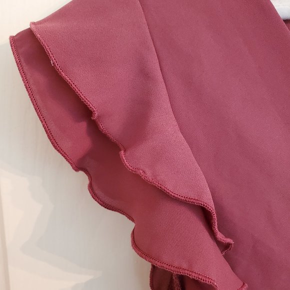 A'GACI Dusty Rose Blouse - Size S (Fits like an XS) | Versatile & Stylish Top - Picture 3 of 3